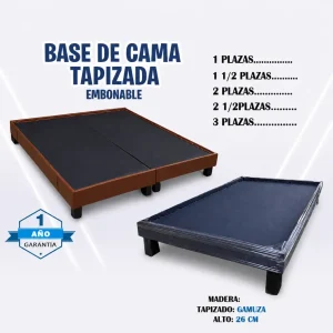 base de cama tapizada en gamuza