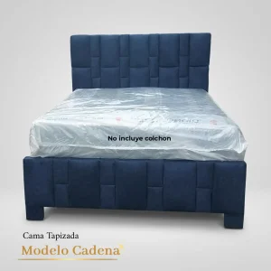 Cama Tapizada de 2 Plazas Modelo Cadena en Varios Colores y Medidas