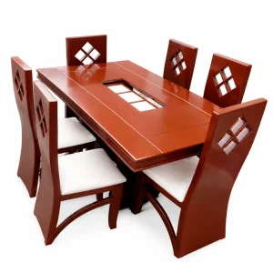juego de comedor de 6 sillas color cafe